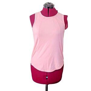 YOGALICIOUS Tank Top Pink womens Size XS Keyhole Back Curved Hem